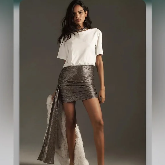 Porridge Crew-Neck Metallic Twofer Mini Dress - Picture 4 of 11